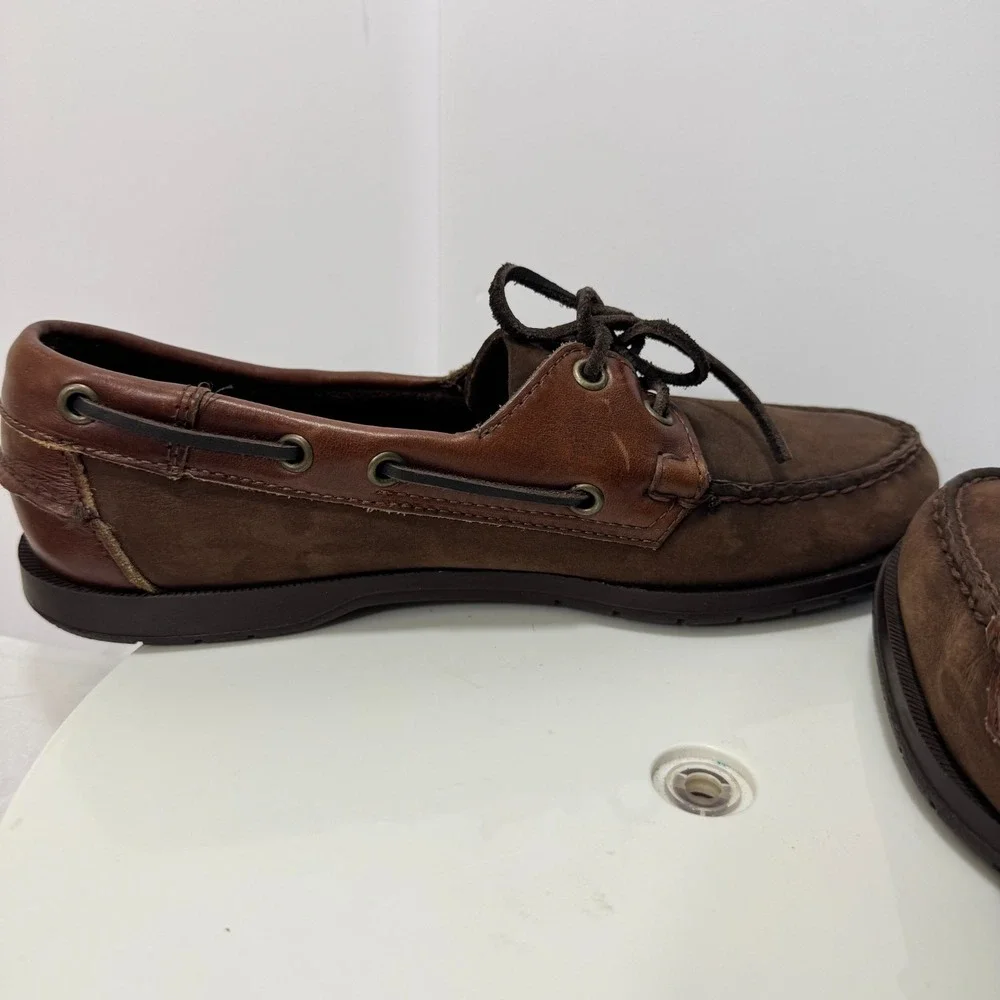 Sebago Docksides Made In USA Endeavor Leather Boat Shoe Mens 9 Brown Outdoors